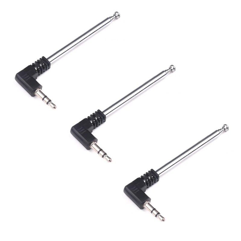 bnafes Mini FM Radio Antenna 3.5mm Male Telescopic FM Antenna 3-Pack Compatible with Portable Radio Indoor Stereo Receiver AV Audio Video Home Theater Receiver Mobile Cell Phone Bose Radio - Image 1